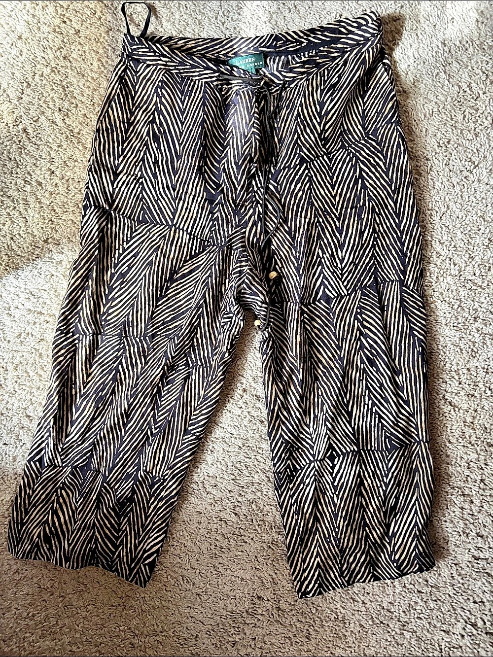 Lauren Ralph Lauren Wide Leg Zebra Print Pants Size 12